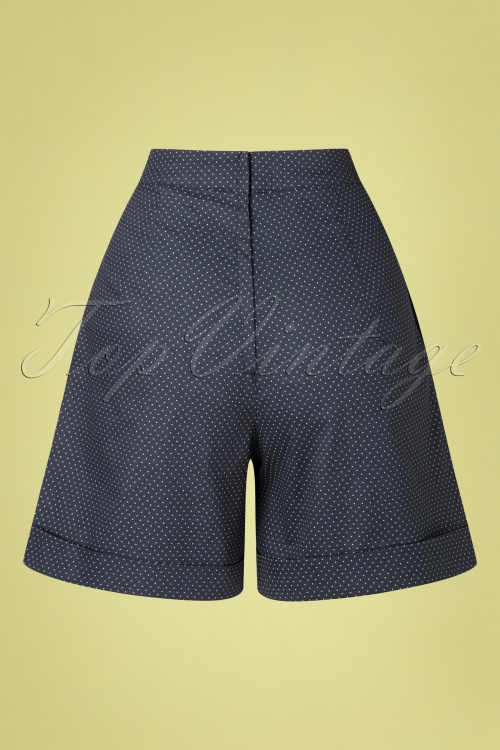 Banned Retro - 50s Spot Perfection Shorts in Navy 3