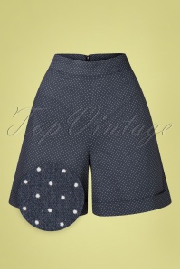 Banned Retro - 50s Spot Perfection Shorts in Navy 2