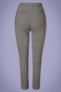 Louche - 60s Joele Gingham Trousers in Black and White 3