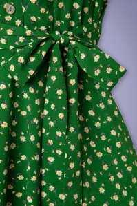 Louche - Avril Marguerite midi tea jurk in groen 5