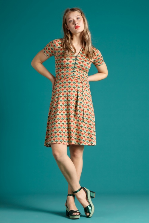 King Louie 35729 Emmy Carmel Dress Pearly Dew20210312 020LW
