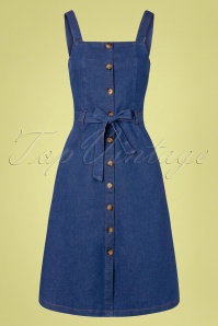 King Louie - 70s Ines Chambray Dress in River Blue 2