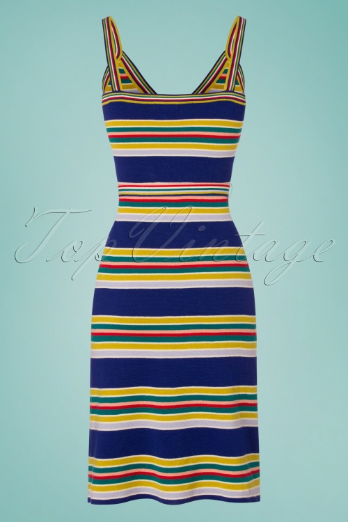 King Louie - 60s Isa Cami Carano Stripe Dress in Midnight Blue 6