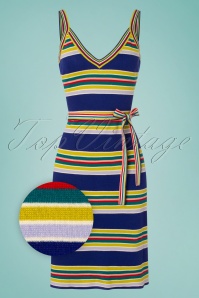King Louie - 60s Isa Cami Carano Stripe Dress in Midnight Blue 2