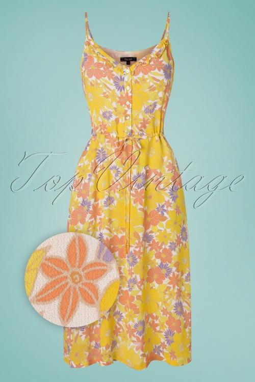 King Louie - 70s Mina Doyenne Dress in Yellow Pear 2