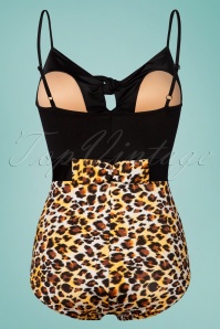 Esther Williams - 50s Priscilla One Piece Swimsuit in Leopard and Black  6