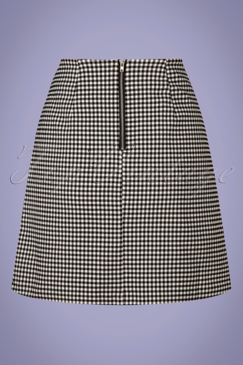 Louche - 60s Dylan Gingham Skirt in Black and White 4