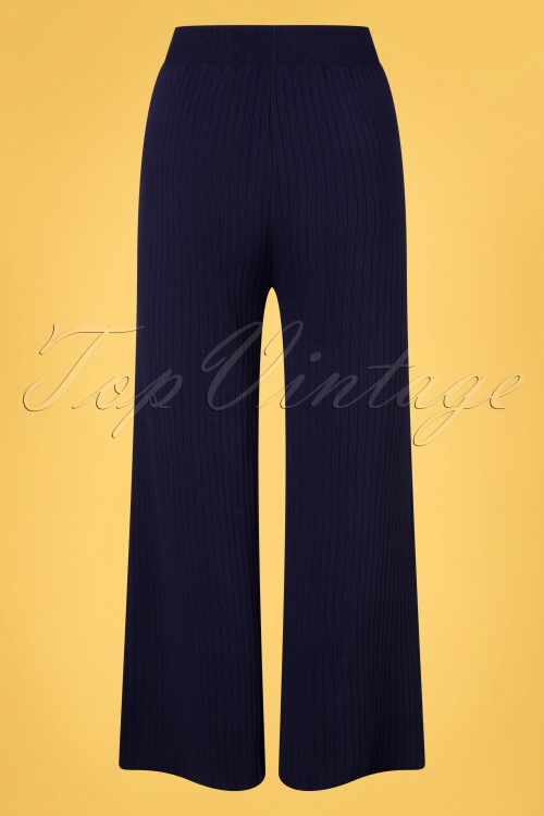 Compania Fantastica - Milo Rib Trousers Années 70 en Bleu Marine 2
