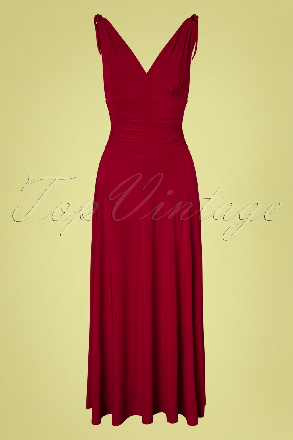 dark red maxi dress