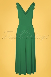Vintage Chic for Topvintage - Grecian Maxi Dress Années 50 en Vert Émeraude 2