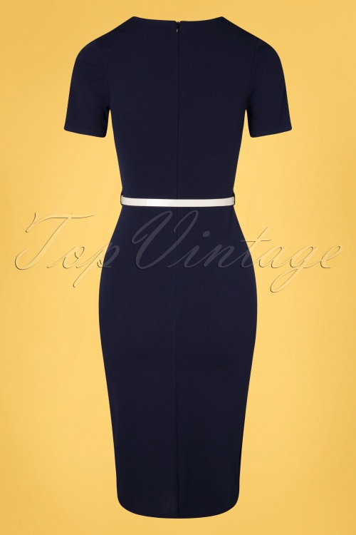 Vintage Chic for Topvintage - 50s Sammy Pencil Dress in Navy 4