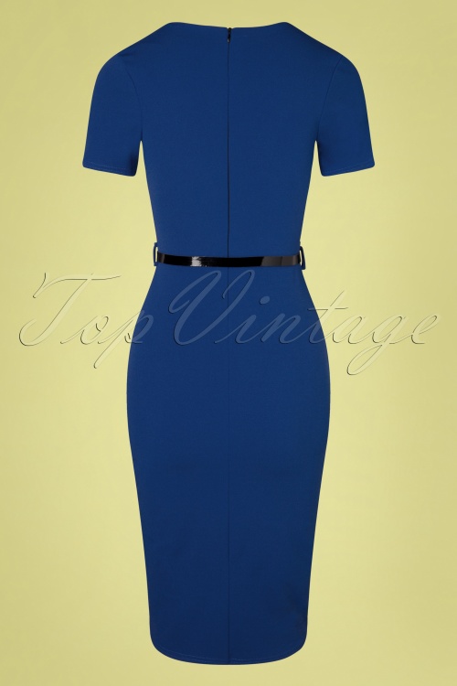 Vintage Chic for Topvintage - Viana Pencil Dress Années 50 en Bleu Roi 4