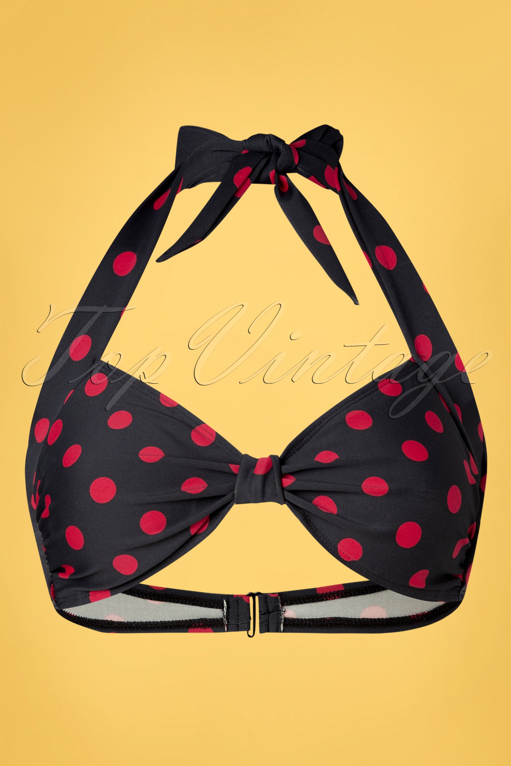 Esther Williams 50s Classic Polkadot Bikini Top In Black And Red Shop