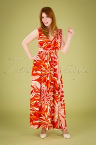 Traffic People - 70s God's Smile Maxi Dress in Red