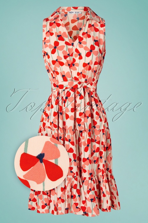 Md'm 36543 Swingdress Red Pink Butterflies 23032021 003Z