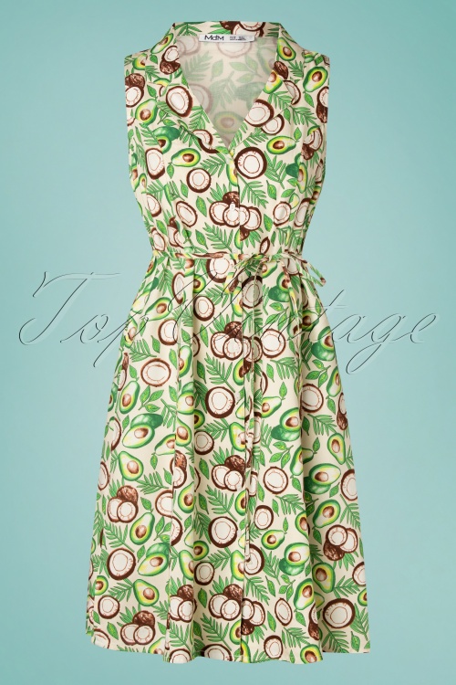 Md'M - Anna Avocado Kleid in Creme