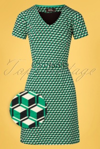 4FunkyFlavours - 60s Shoot Me With Your Love Dress in Green