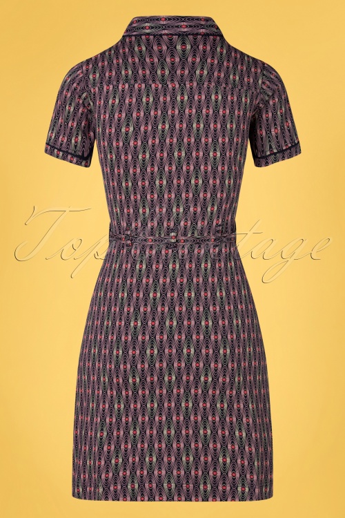 4FunkyFlavours - 60s Together Forever Dress in Dark Navy 2