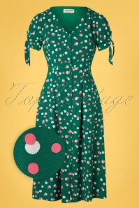 Banned Retro - 60s Oriental Bloom Maxi Dress in Mint