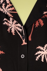 Sugarhill Brighton - Kendra palm boom batik shirt jurk in zwart 5
