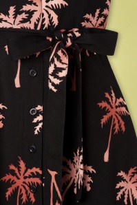 Sugarhill Brighton - Kendra Palm Tree Batik Shirt Kleid in Schwarz 6