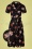 Sugarhill Brighton - Kendra Palm Tree Batik Shirt Dress Années 60 en Noir
