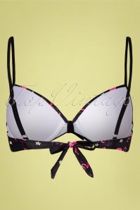 Belsira - Flamingo bikini top in zwart en roze 4
