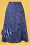 60s Adelia Zebra Midi Skirt in Blue