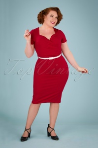 Vintage Chic for Topvintage - Kayla Pencil Dress Années 50 en Rouge Vif