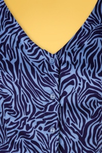 Sugarhill Brighton - Veronica Zebra Tea jurk in blauw 5