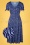 60s Veronica Zebra Tea Dress in Blue