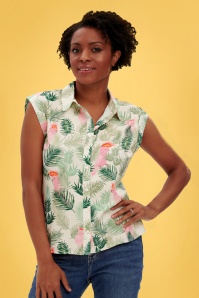 Sugarhill Brighton - 60s Dora Tropical Shirt in Cream 2