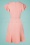 Vixen - 50s Nessy Front Twist Flutter Dress in Dust Pink 2