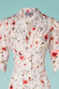 Miss Candyfloss - Candy bloemen jumpsuit in ivoor wit 4
