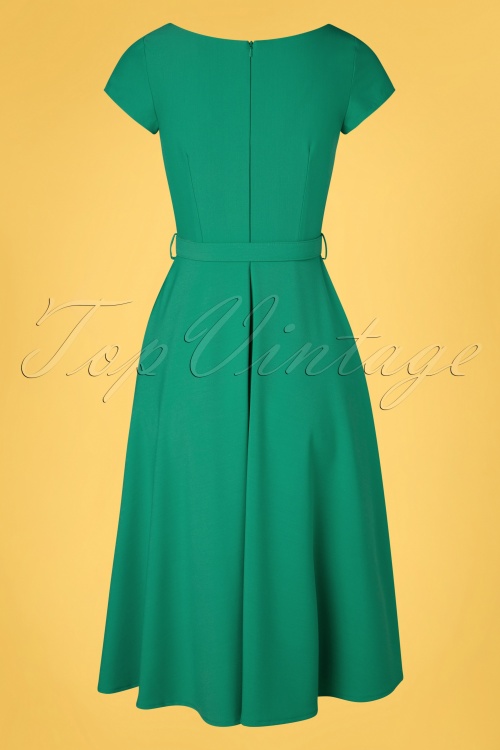 Zoe Vine - 50s Ivy Swing Dress in Turquoise 2