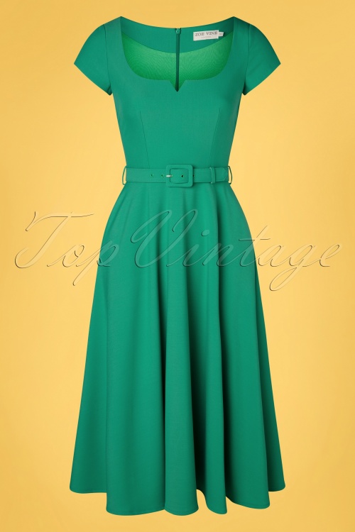 Zoe Vine - Ivy Swing Dress Années 50 en Turquoise