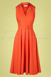Zoe Vine - Helen shirt swing jurk in mandarijn