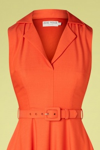 Zoe Vine - 50s Helen Shirt Swing Dress in Tangerine 3