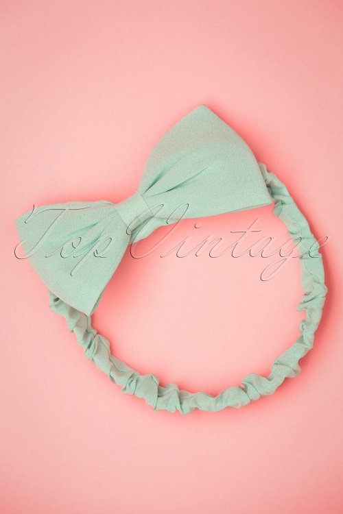 Banned Retro - 50s Dionne Bow Head Band in Mint 3