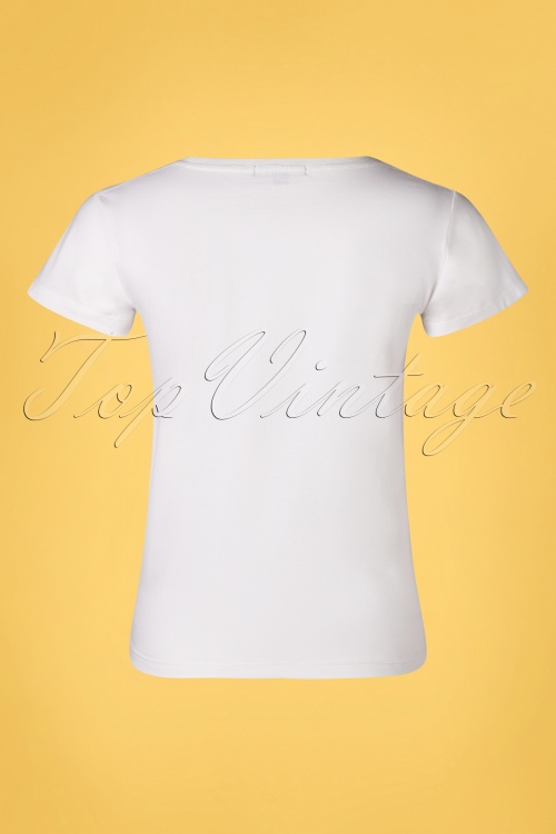 Smashed Lemon - Love T-Shirt Années 50 en Blanc 2