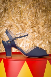 Lola Ramona ♥ Topvintage - 50s Ava At The Kissing Booth Sandals in Navy 5