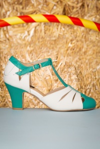 Lola Ramona ♥ Topvintage - 50s Ava Fortune Teller Pumps in Ivory and Jade 5