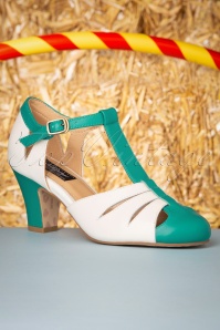 Lola Ramona ♥ Topvintage - 50s Ava Fortune Teller Pumps in Ivory and Jade 2
