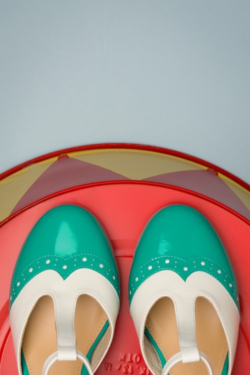 Lola Ramona ♥ Topvintage - 50s Ava Popsicle Pumps in Ivory and Jade 3