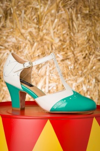 Lola Ramona ♥ Topvintage - 50s Ava Popsicle Pumps in Ivory and Jade