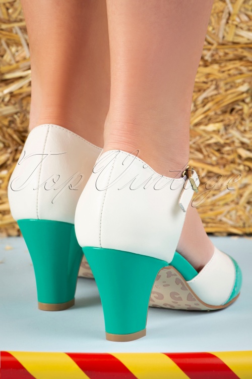 Lola Ramona ♥ Topvintage - 50s Ava Popsicle Pumps in Ivory and Jade 6