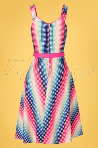 Vixen - Serene Rainbow Gingham Swing-Kleid in Multi 5