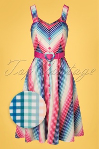 Topvintage Boutique Collection - TopVintage exclusive ~ Adriana Birds Swing Dress Années 50 en Blanc