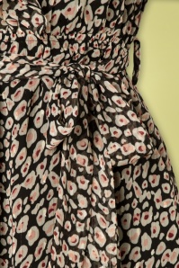 Smashed Lemon - Vajen maxi jurk met luipaardmotief in zwart 5