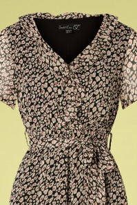 Smashed Lemon - Vajen maxi jurk met luipaardmotief in zwart 3